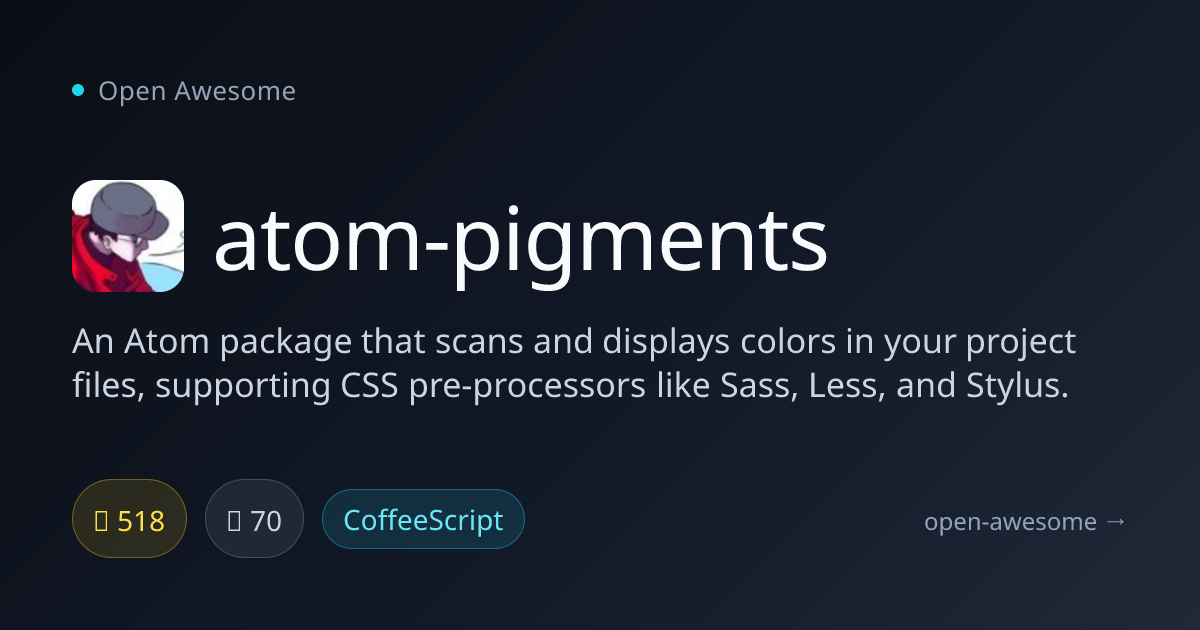 atom-pigments — Atom Color Scanner for CSS | Open Awesome