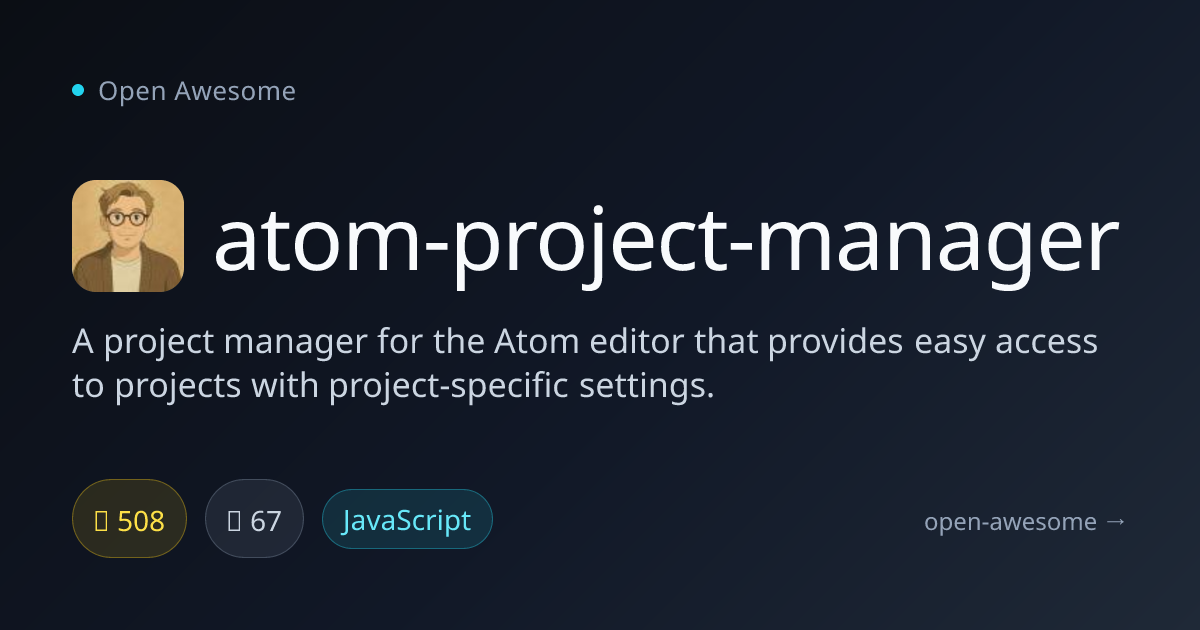 atom-project-manager — Atom Editor Project Manager | Open Awesome