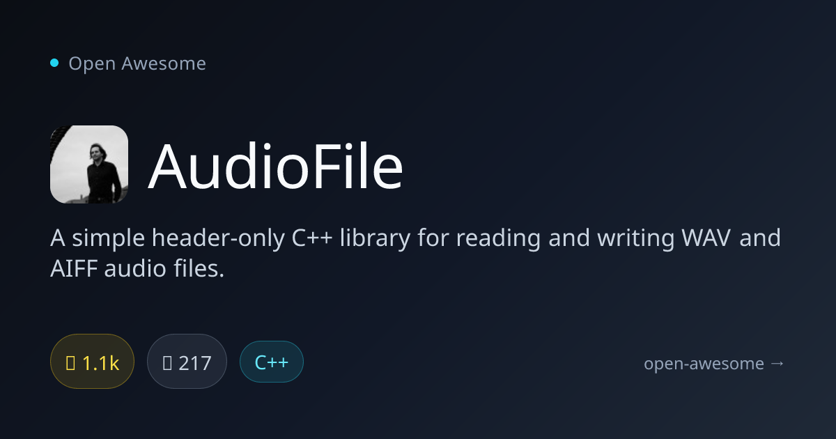 AudioFile — C++ WAV & AIFF Library | Open Awesome