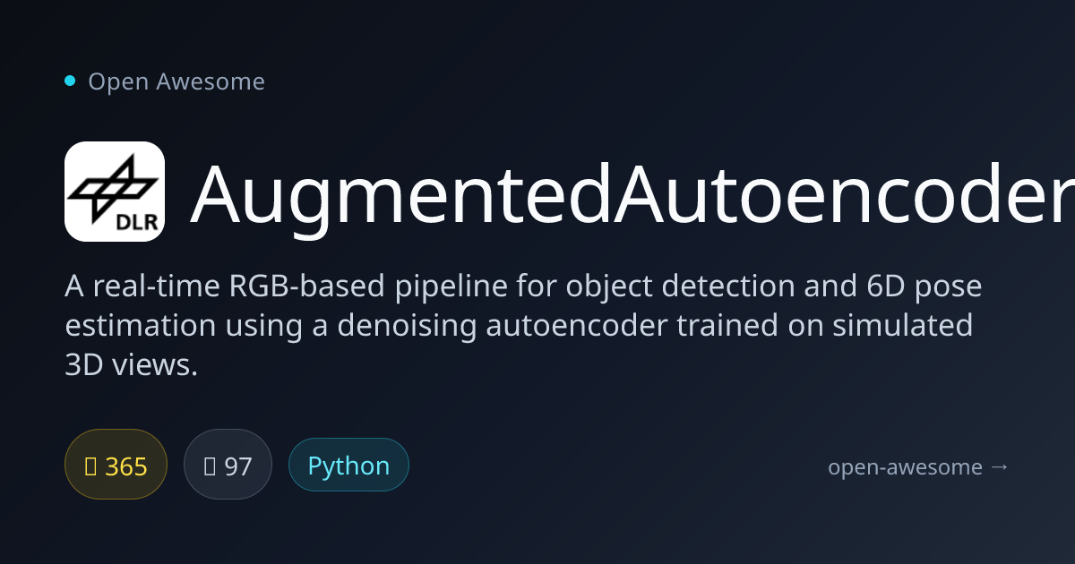 AugmentedAutoencoder — 6D Pose Estimation Pipeline | Open Awesome