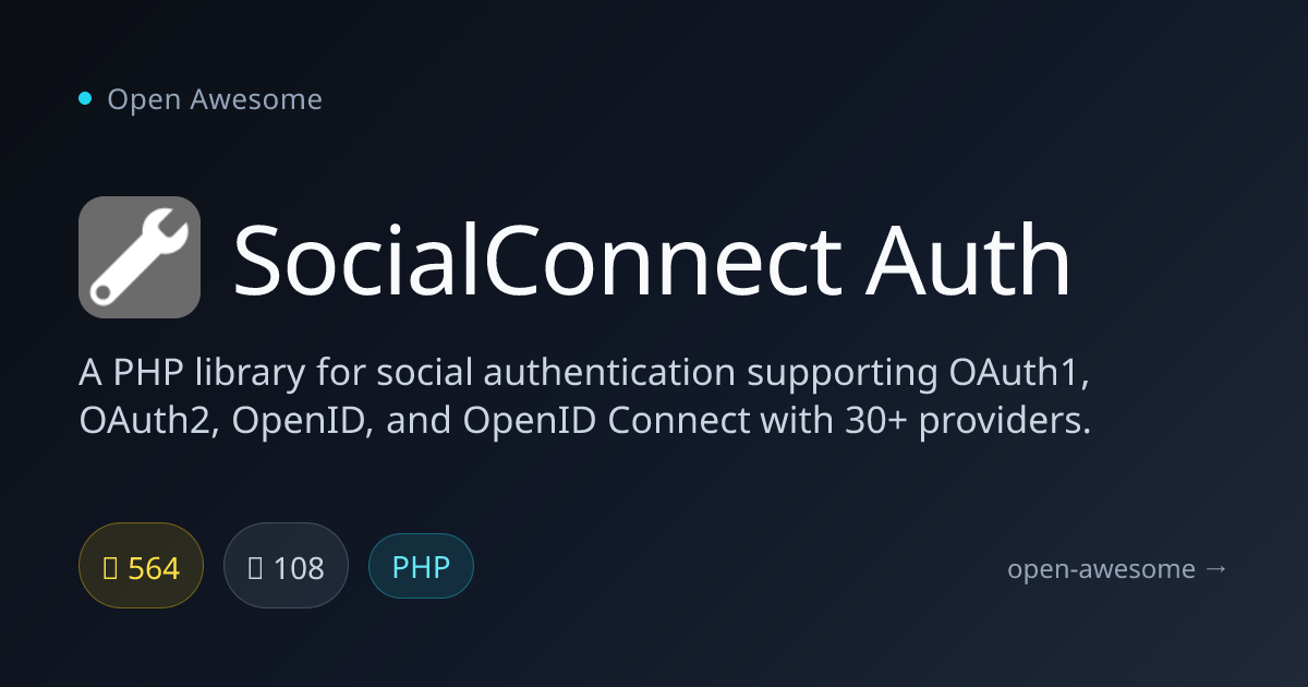 SocialConnect Auth — PHP Social Authentication Library | Open Awesome