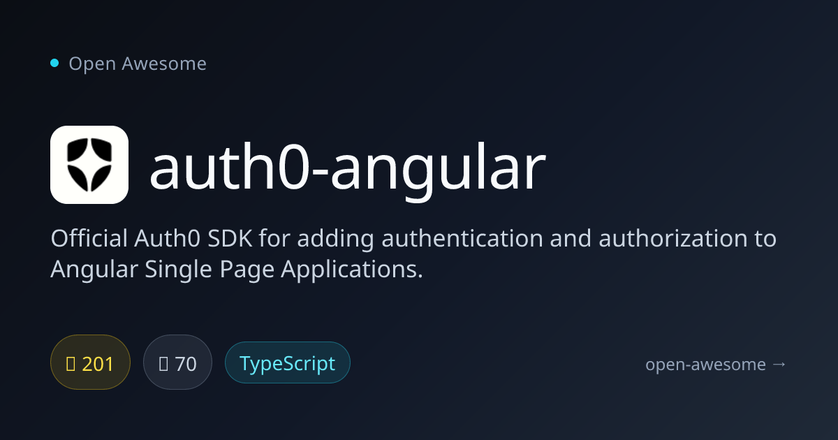 auth0-angular — Official Auth0 SDK for Angular | Open Awesome