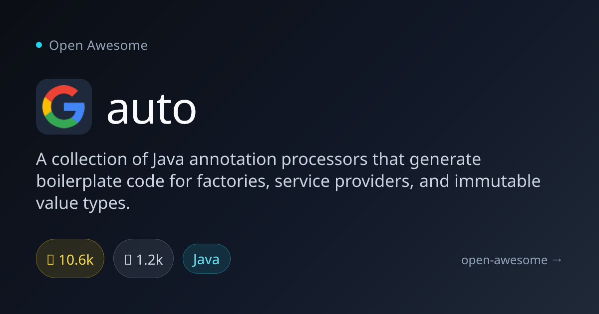 auto — Java Annotation Processors | Open Awesome