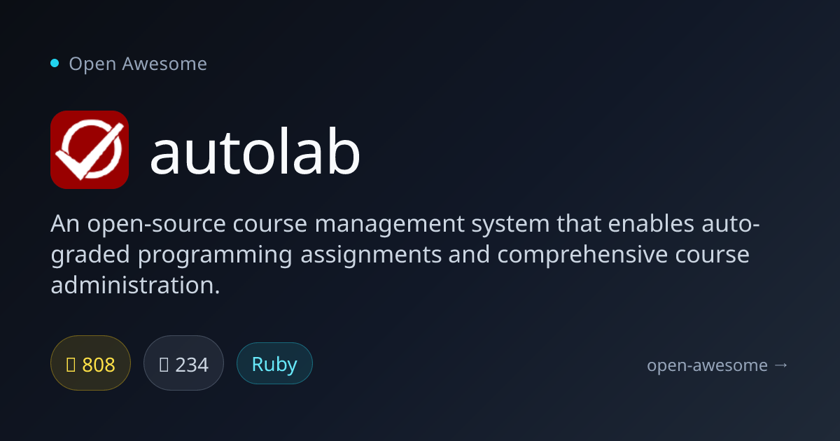 autolab — Auto-Graded Course Management System | Open Awesome