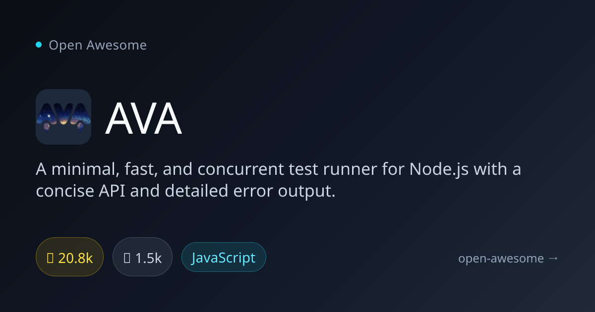 AVA — Concurrent Node.js Test Runner | Open Awesome