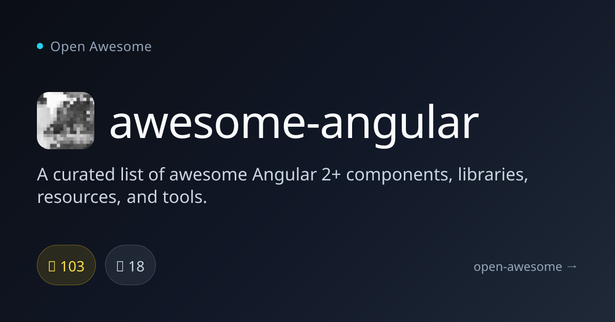 awesome-angular — Curated Angular Resources List | Open Awesome