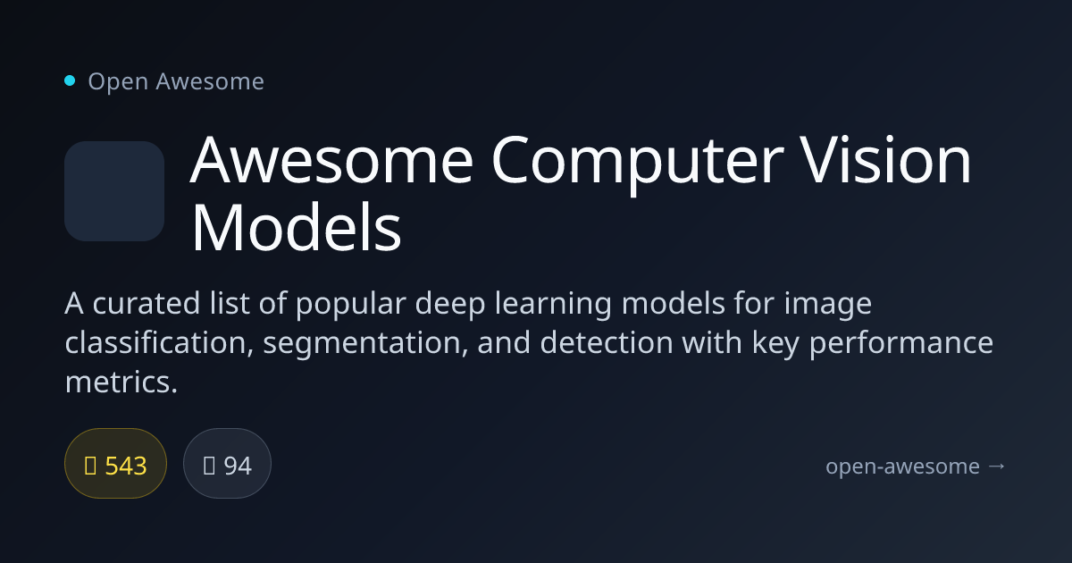 Awesome Computer Vision Models — Curated Deep Learning Models List ...
