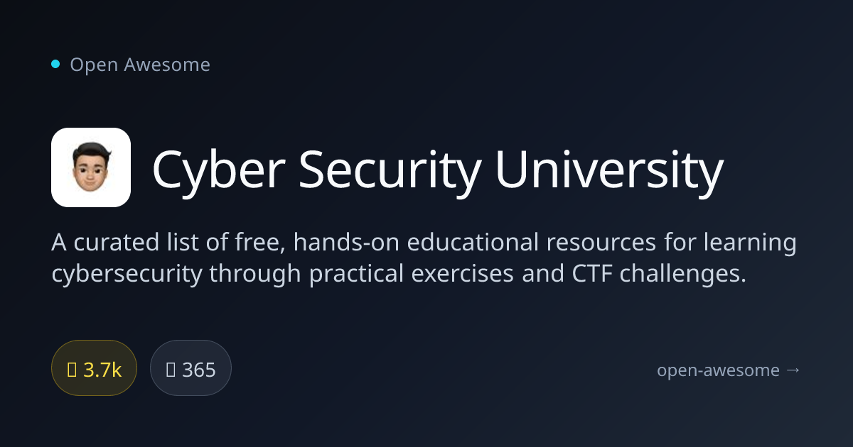 Cyber Security University — Free Cybersecurity Learning Resources ...