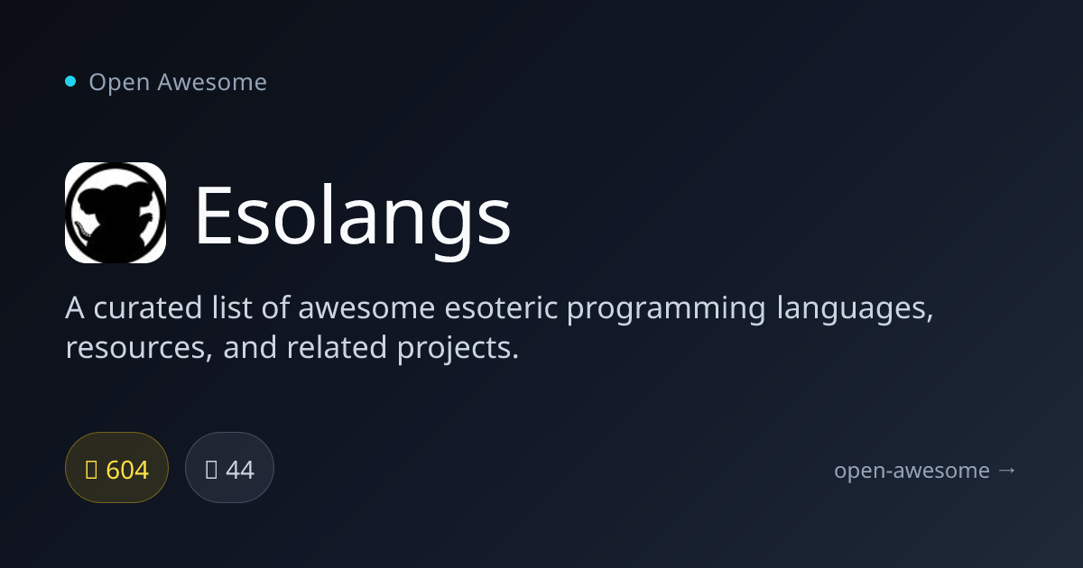 Esolangs — Curated Esoteric Languages List | Open Awesome