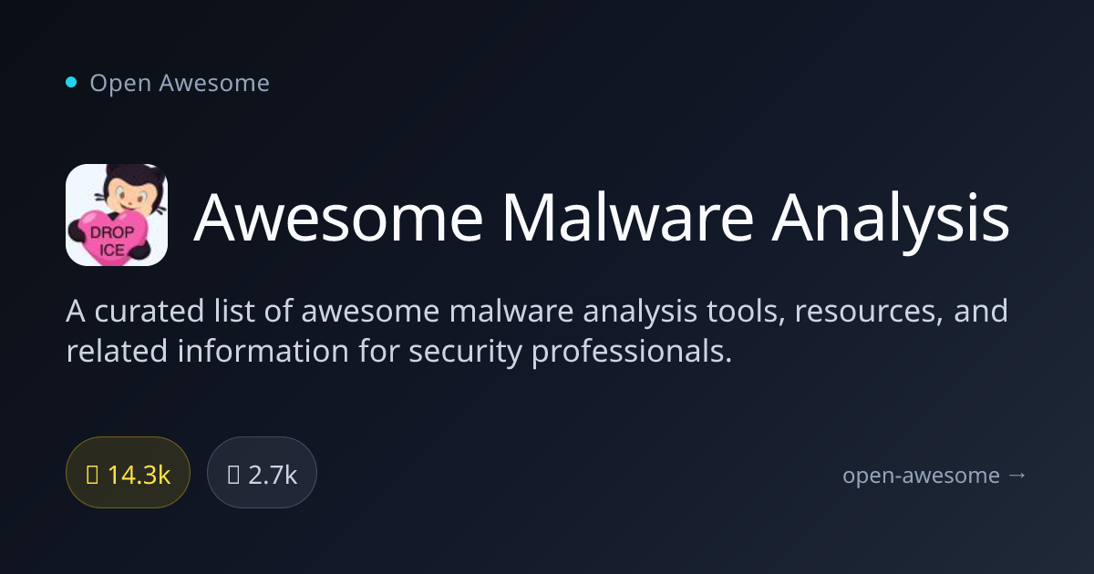 Awesome Malware Analysis — Malware Analysis Tools & Resources | Open ...