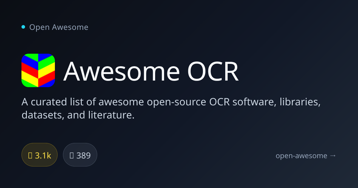 Awesome OCR — Open Source OCR Software List | Open Awesome