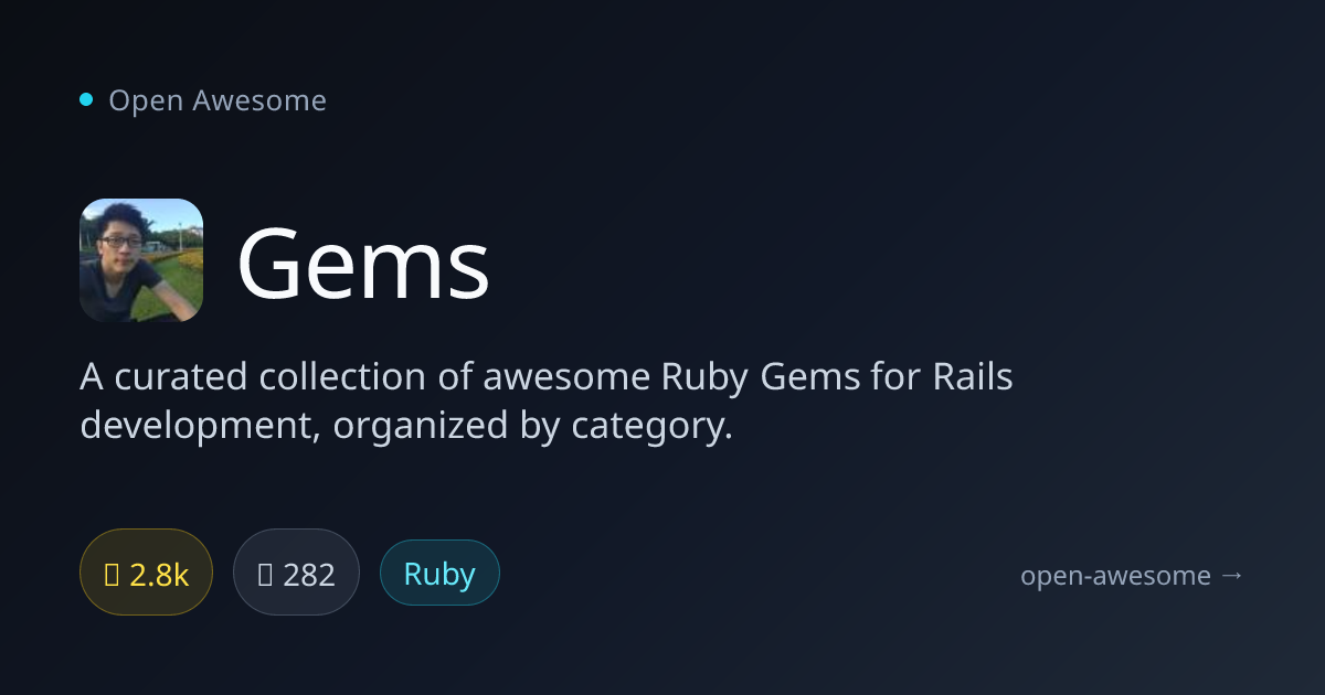 Gems — Curated Ruby Gems Collection | Open Awesome