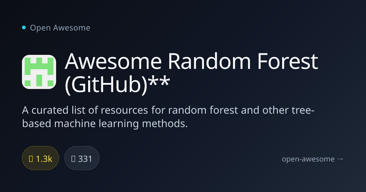 Awesome Random Forest (GitHub)** — Awesome Tree-Based ML Resources ...