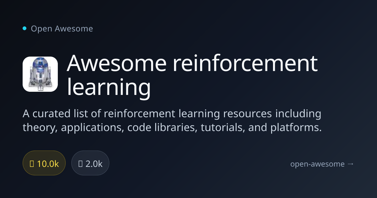 Awesome reinforcement learning — Reinforcement Learning Resources ...