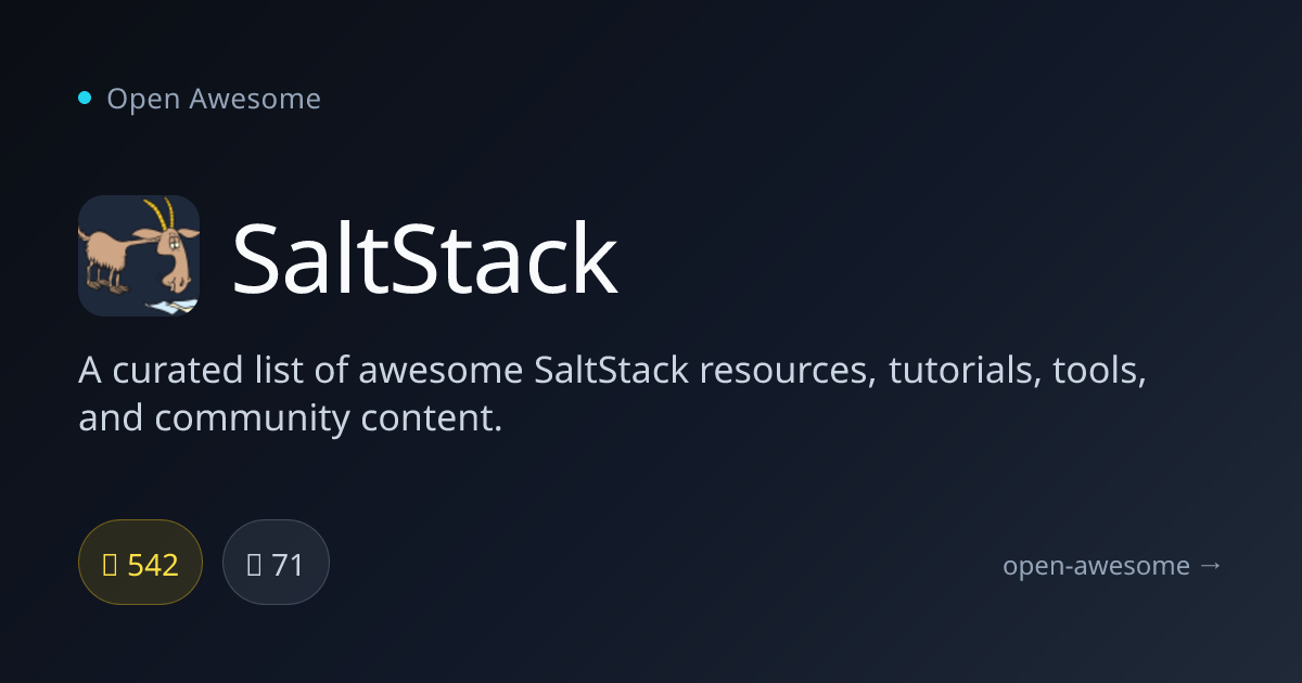 SaltStack — Awesome SaltStack Resources | Open Awesome