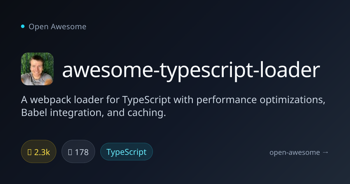 awesome-typescript-loader — Webpack TypeScript Loader | Open Awesome