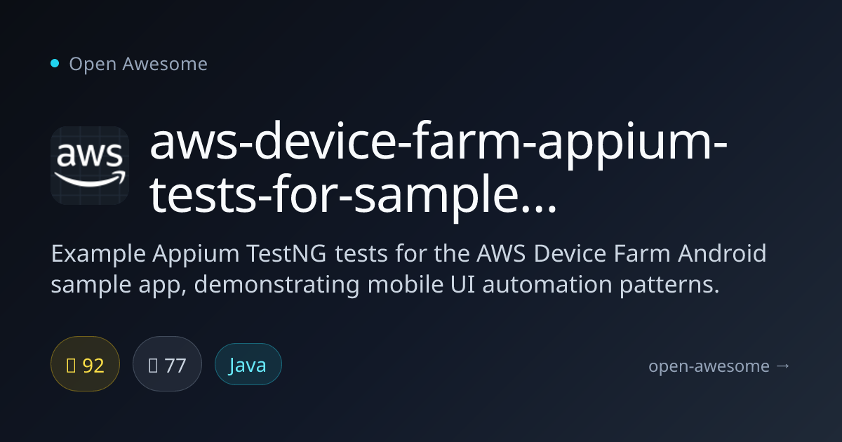 aws-device-farm-appium-tests-for-sample-app — Appium Tests for AWS ...