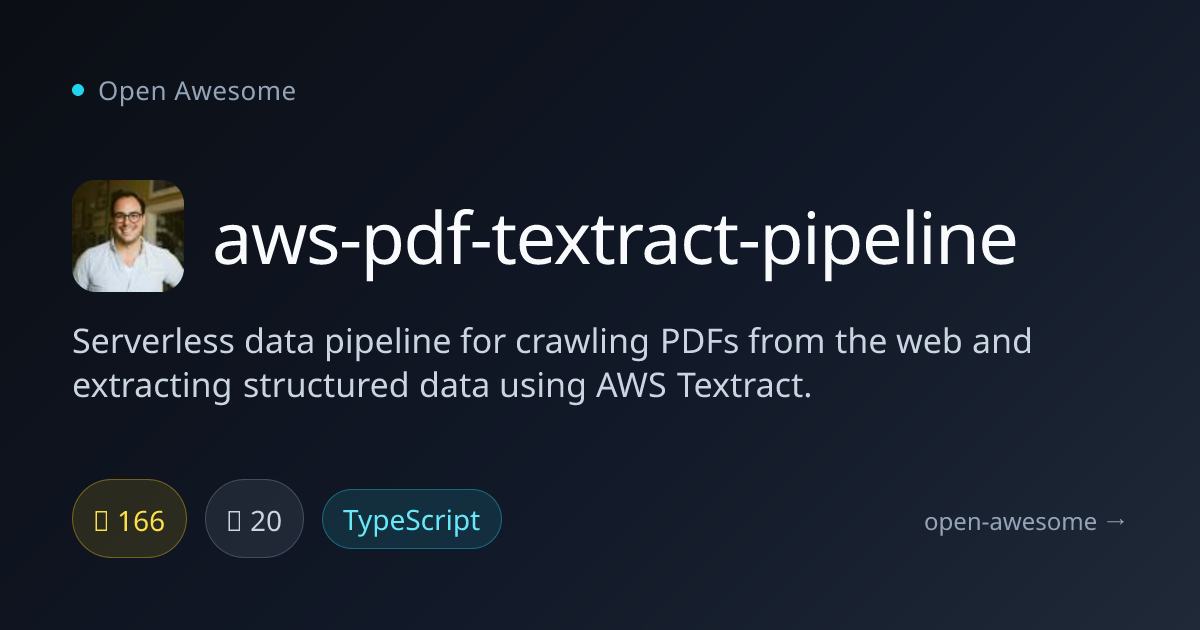 aws-pdf-textract-pipeline — Serverless PDF Data Extraction Pipeline ...