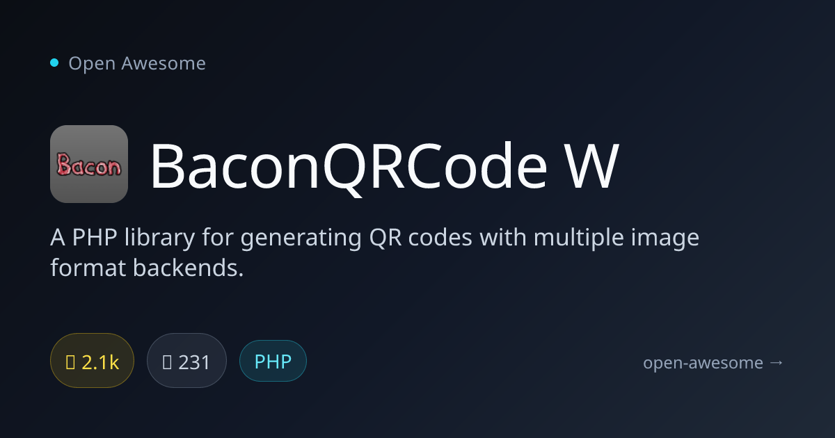BaconQRCode W — PHP QR Code Generator | Open Awesome