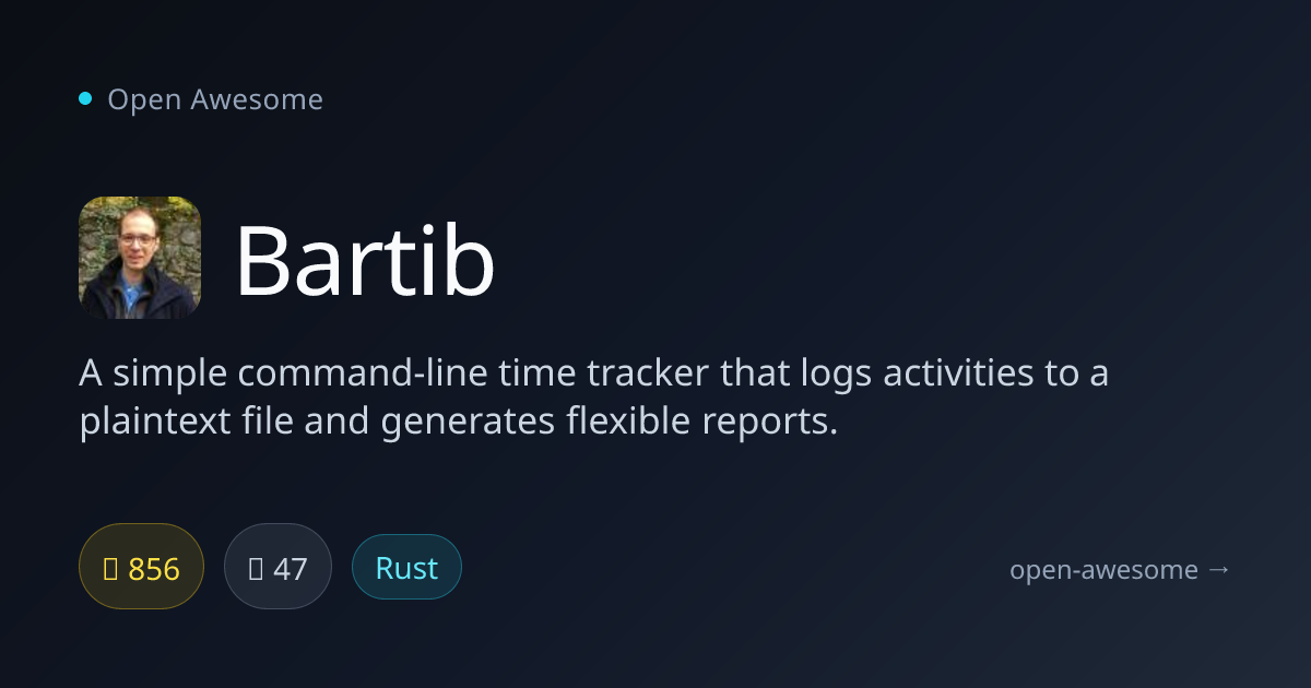Bartib — Command-Line Time Tracker | Open Awesome