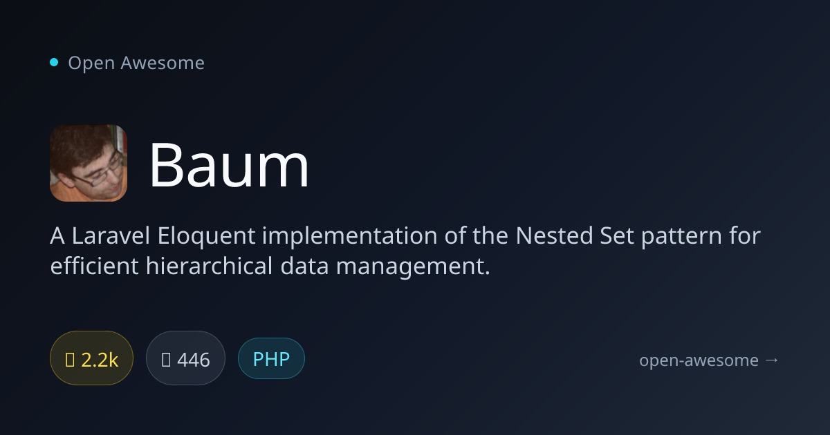 Baum — Laravel Nested Set Implementation | Open Awesome