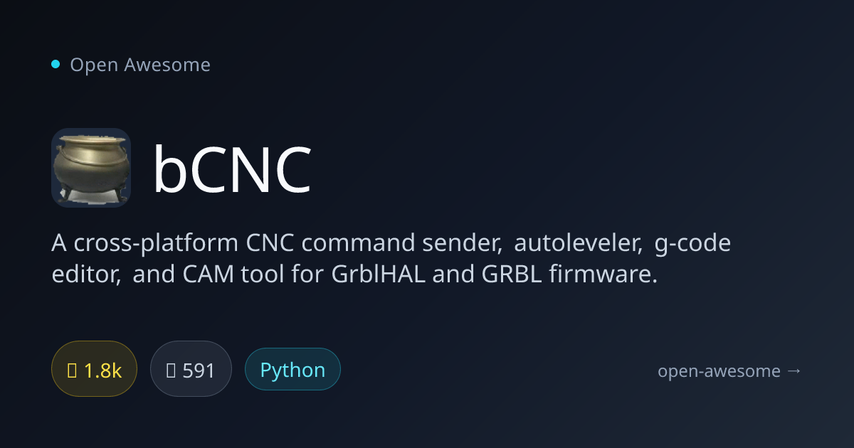 bCNC — Cross-Platform CNC Control Suite | Open Awesome