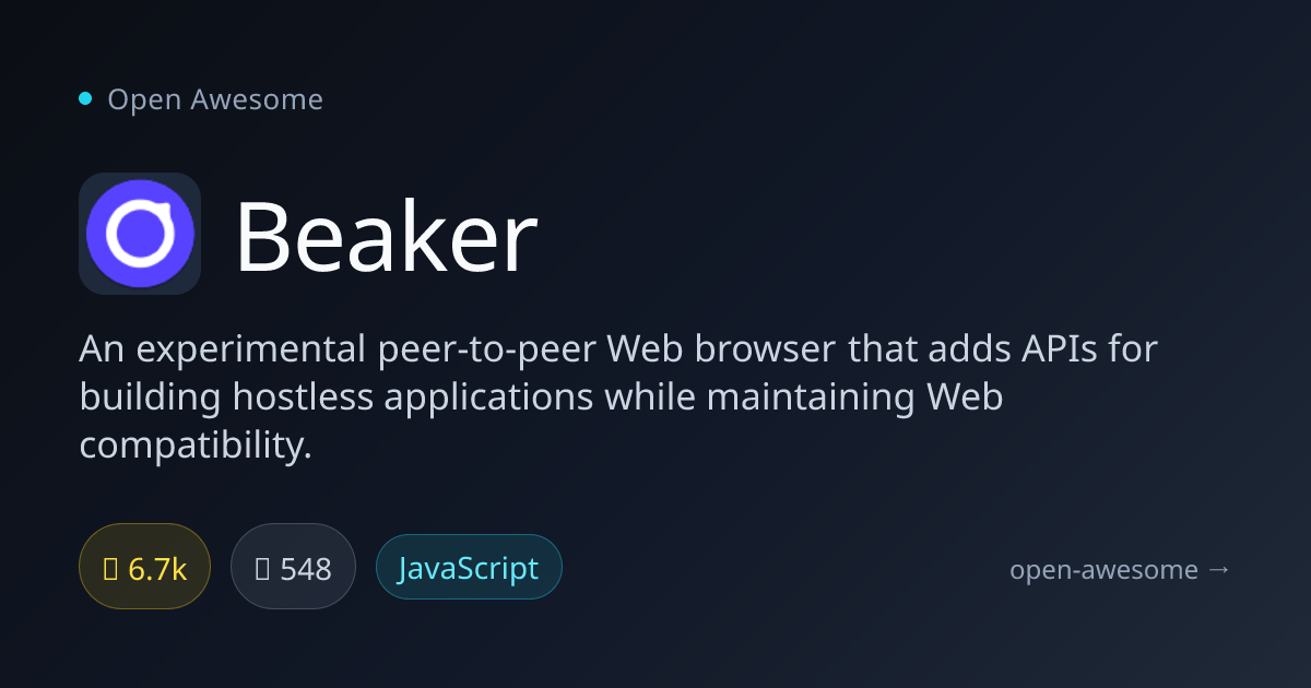 Beaker — Experimental P2P Web Browser | Open Awesome