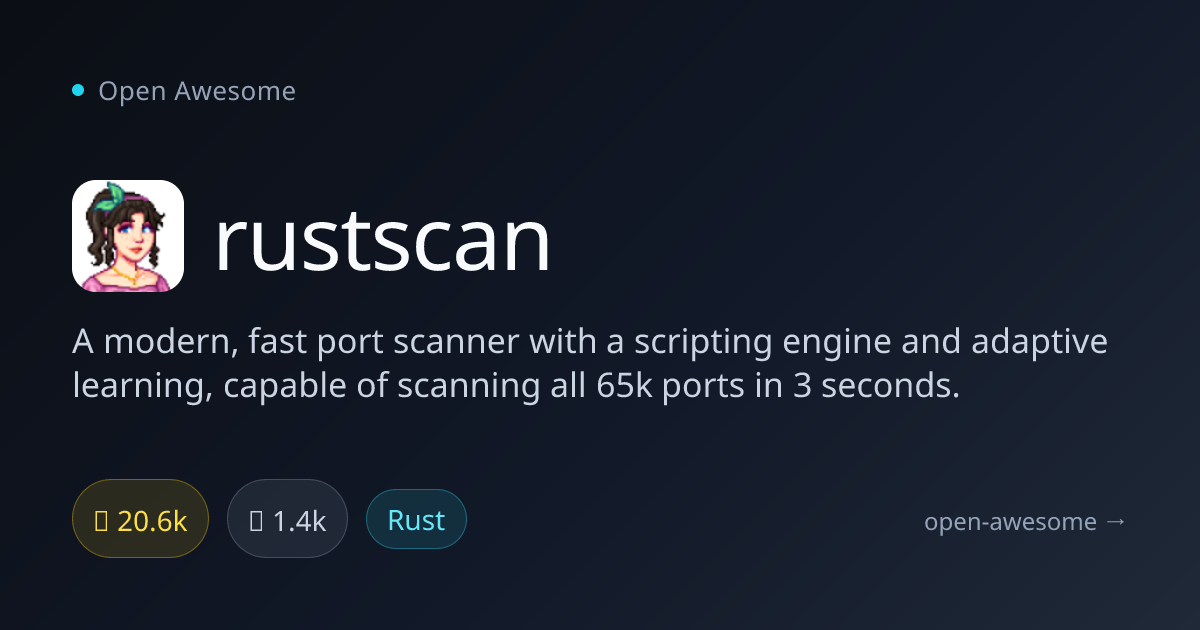 rustscan — Fast Port Scanner with Scripting Engine | Open Awesome