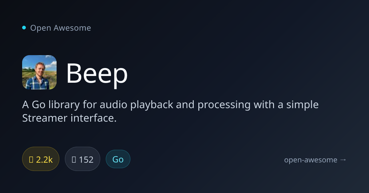 Beep — Go Audio Playback Library | Open Awesome