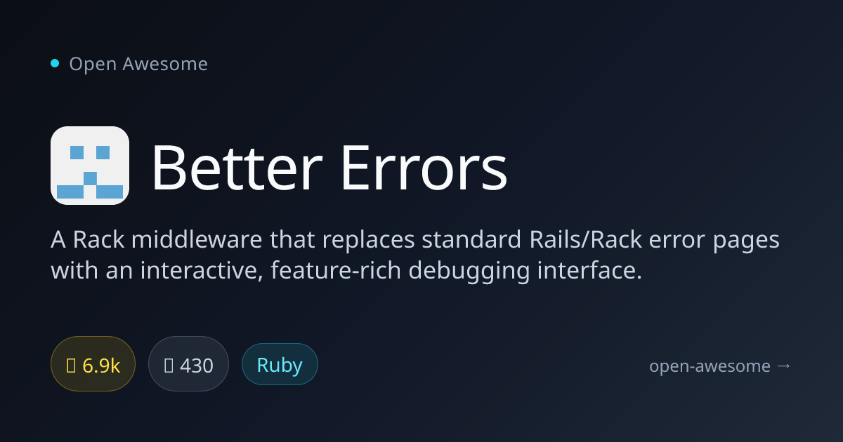 Better Errors — Rack Error Page Enhancer | Open Awesome