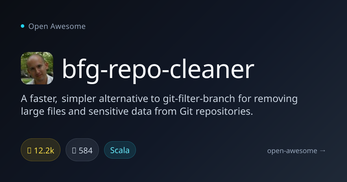 bfg-repo-cleaner — Git Repository Cleaner Tool | Open Awesome