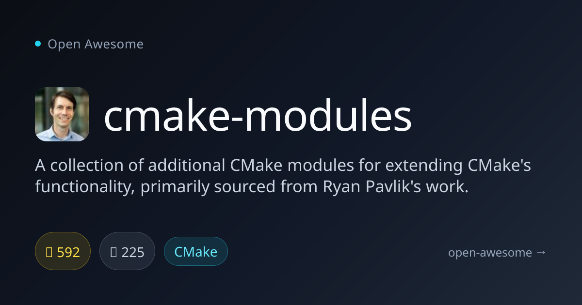 cmake-modules — Additional CMake Modules | Open Awesome