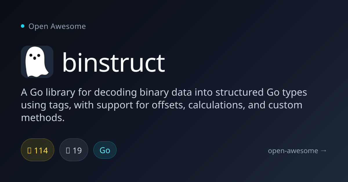 binstruct — Binary Data Decoding Library | Open Awesome