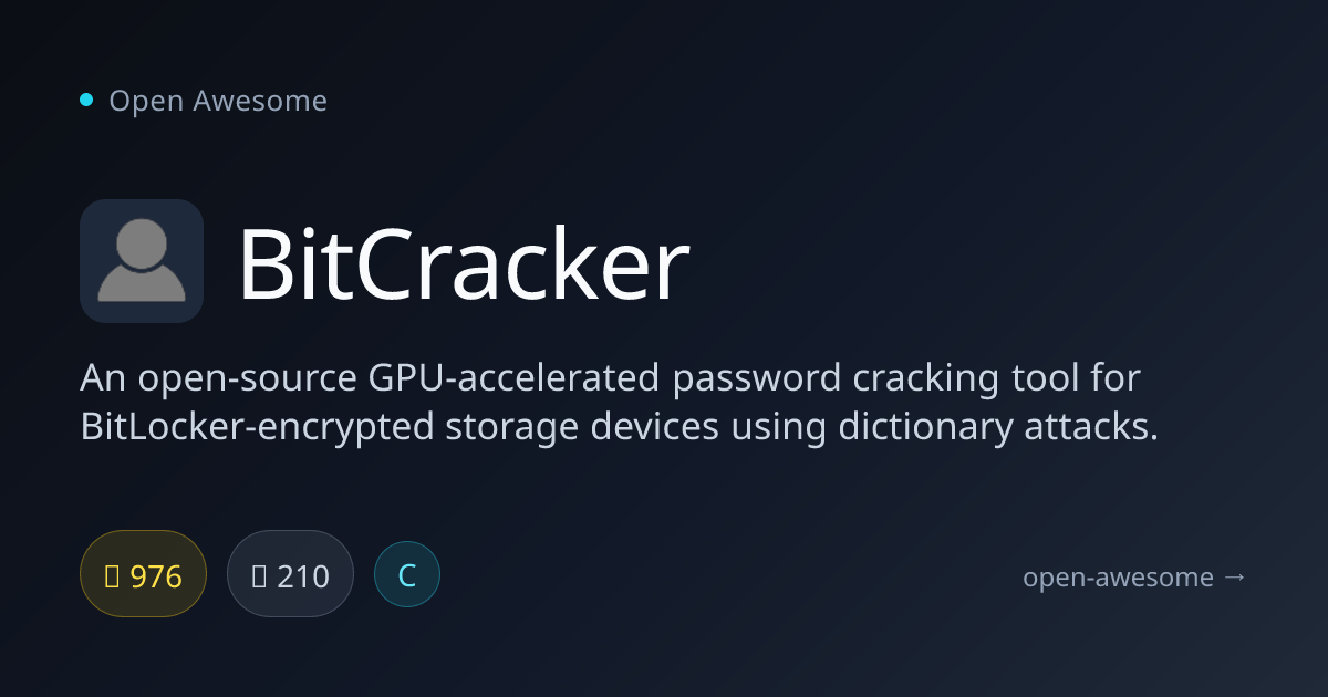 BitCracker — GPU BitLocker Password Cracker | Open Awesome