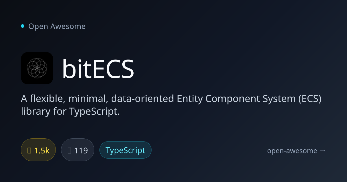 bitECS — TypeScript Entity Component System | Open Awesome