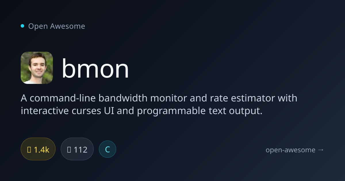 bmon — Command-Line Bandwidth Monitor | Open Awesome
