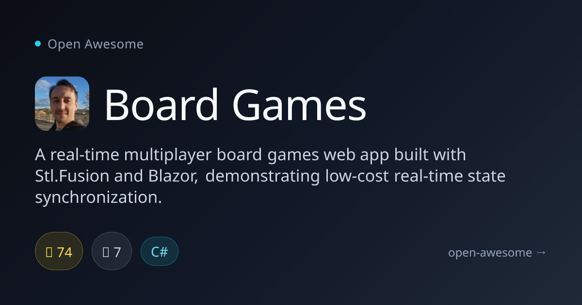 Board Games — Real-Time Multiplayer Blazor App | Open Awesome