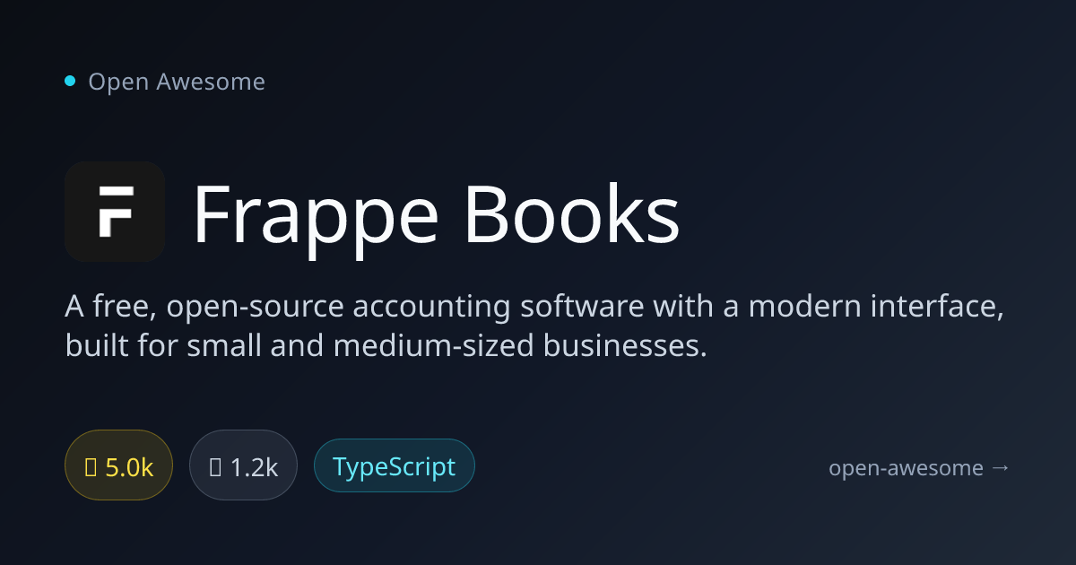Frappe Books — Free Open-Source Accounting Software | Open Awesome