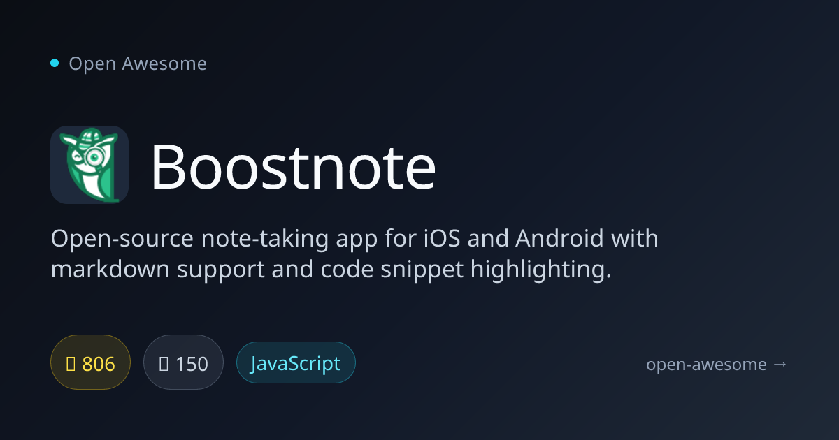 Boostnote — Open Source Note-Taking App | Open Awesome