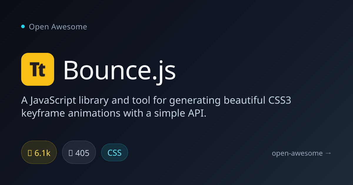 Bounce.js — CSS3 Keyframe Animation Generator | Open Awesome