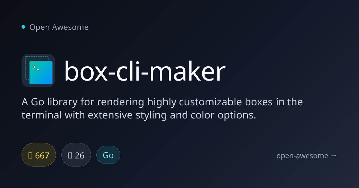 box-cli-maker — Go Library for Terminal Boxes | Open Awesome