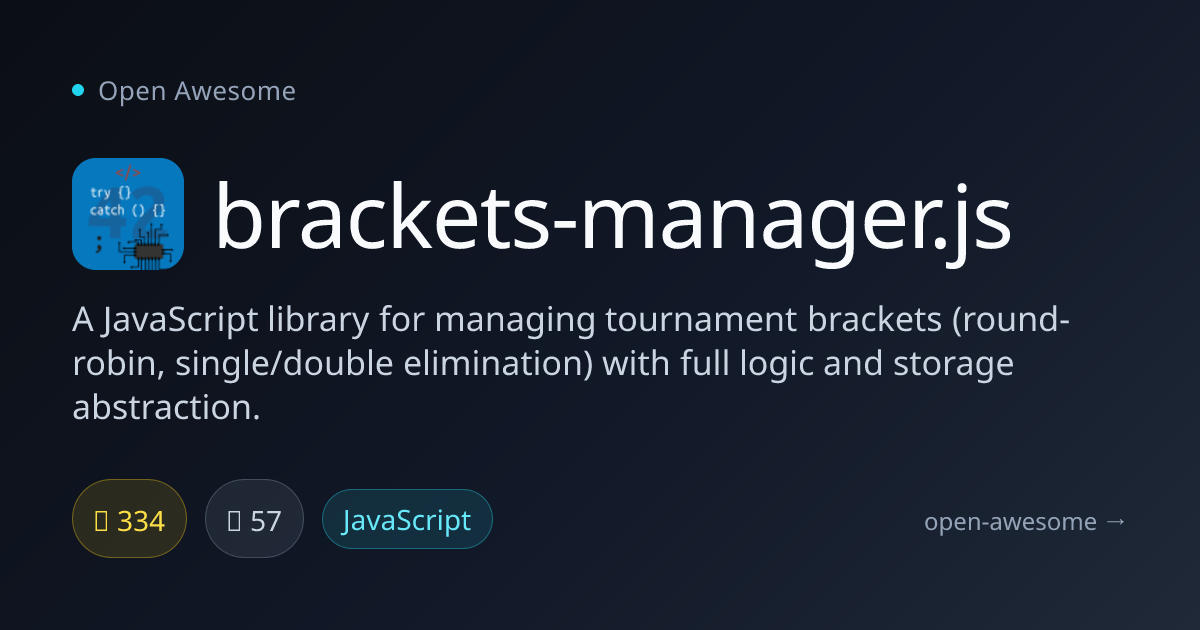 brackets-manager.js — Tournament Bracket Management Library | Open Awesome
