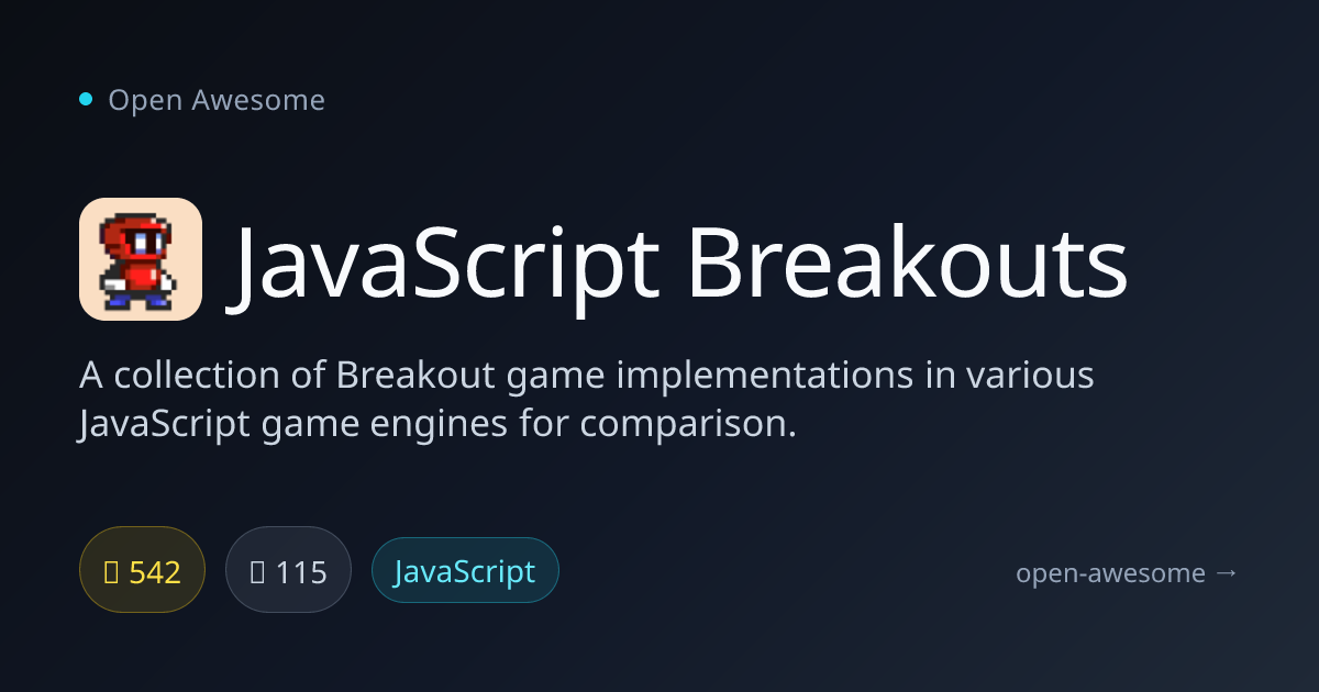 JavaScript Breakouts — Breakout Game Engine Comparisons | Open Awesome
