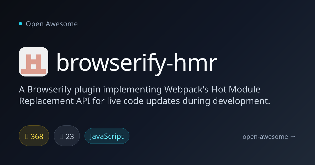 browserify-hmr — Browserify Hot Module Replacement | Open Awesome