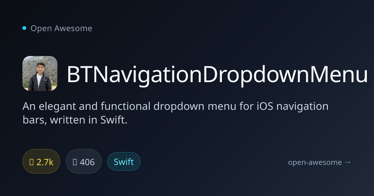 BTNavigationDropdownMenu — iOS Navigation Dropdown Menu | Open Awesome