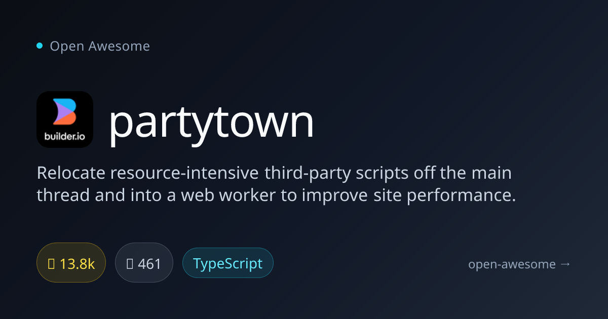 partytown — Third-Party Script Web Worker Relocator | Open Awesome