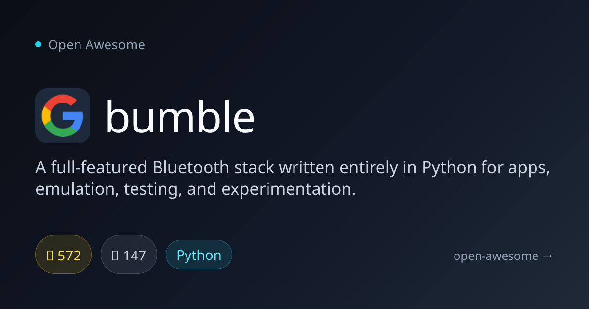 bumble — Full-Featured Python Bluetooth Stack | Open Awesome