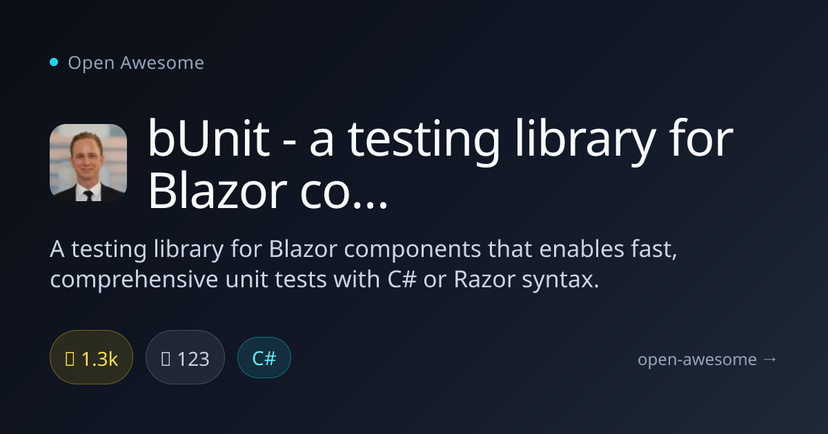 bUnit - a testing library for Blazor components — Blazor Component ...