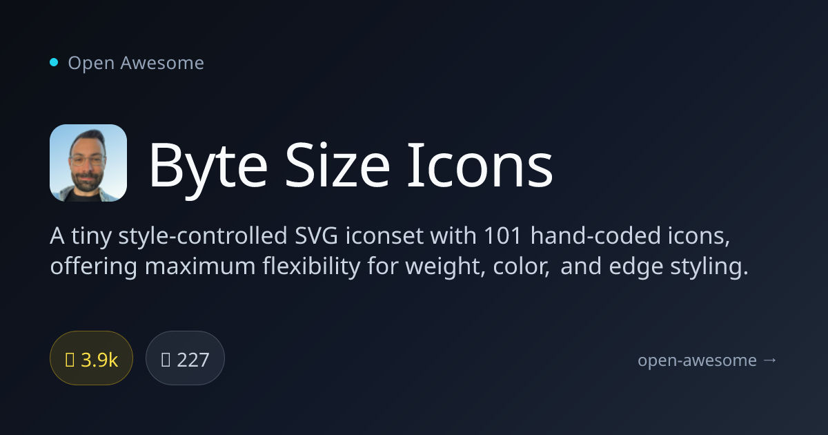 Byte Size Icons — Tiny Style-Controlled SVG Iconset | Open Awesome