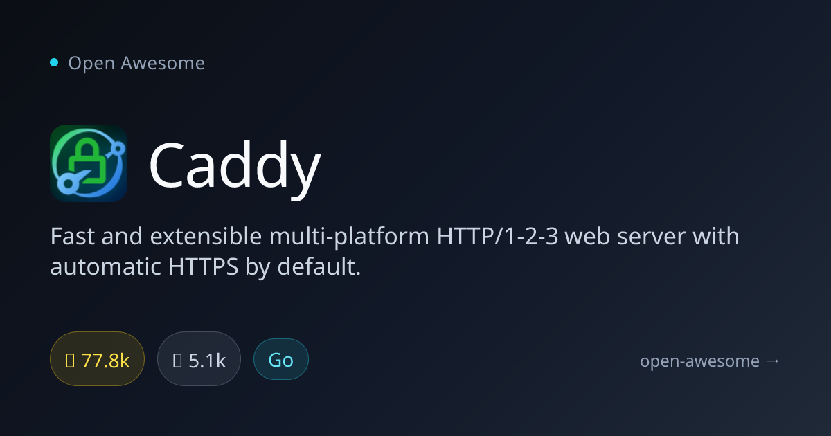 Caddy — Extensible HTTPS Web Server | Open Awesome